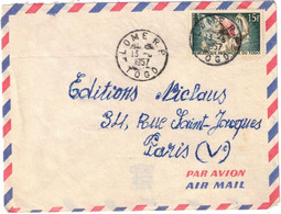 Togo - Lomé R.P. - Lettre Avion Pour Paris - 13 Juin 1957 - Cartas & Documentos