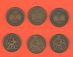 2 Francs 1922 + 1923 + 1925 Bons Commerce Et Industrie Francia France - 2 Francs