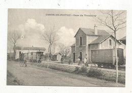 Cp, 86, USSON DU POITOU, Gare De Tramway, Chemin De Fer , écrite 1914 - Other & Unclassified