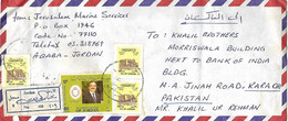 JORDAN 1985  REGISTERED  AIRMAIL COVER TO PAKISTAN. - Jordanië