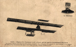 N°97341bis -cpa Biplan Farman Piloté Par Malifert - Aviateurs