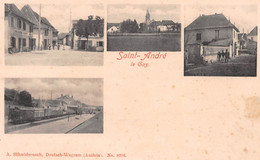 SAINT-ANDRE-le-GAZ (Isère) - Vues Multiples - Gare, Boulangerie - Edition A. Schwidernoch, Deutsch-Wagram (Austria) - Saint-André-le-Gaz