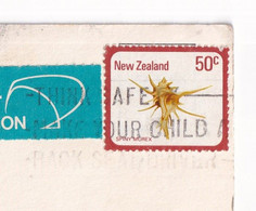 Spiny Murex  1978   - Stamp Of New Zealand Over Postcard - Cartas & Documentos