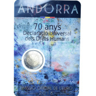 Andorre, 2 Euro, Droits De L'homme, 2018, BU, FDC, Bimétallique - Andorra