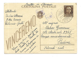 ITALY Slovenia 1943 Stationary With Stamp VILLA CACCIA (Kacja Vas)  Auxilliary Post Extremely Rare (1106) - Lubiana