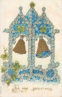 CPA FLEURS - Petites Fleurs Bleues Et Cloche - Trèfle - Je Me Souviens - Relief - Blumen