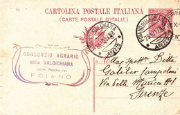 FOIANO DELLA CHIANA - AREZZO - CARTOLINA POSTALE DA CENT.10 CON TIMBRO "CONSORZIO AGRARIO DELLA VALDICHIANA" - 1917 - Arezzo
