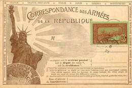 Correspondance Des Armées De La République * CPA Illustrateur 1923 * 3 Timbres Guadeloupe * Cachets Oblitérations - War 1914-18