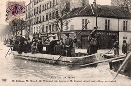 Paris CRUE De La Seine Personalités En Chaland   Restaurant Des 2 Gares - Floods