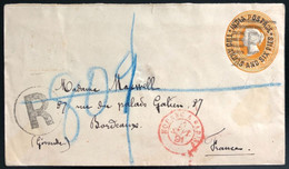 France, TAD D'entrée MODANE A PARIS 17.9.1891 Sur Entier D'Inde En Recommandé - (B370) - Marques D'entrées