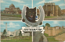 AC3198 Good Luck From Southampton - Royal Pier - Bargate - Civic Centre - City Walls / Viaggiata 1976 - Southampton