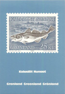 Postcard About Stamps Greenland Fishes - Grönland