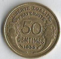 Pièce De Monnaie 50 Centimes Morlon 1933 Sans Raisin 9 Ouvert - 50 Centimes