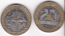 20 Francs Mont Saint Michel 1993 , Bimétallique Bicolore - 20 Francs