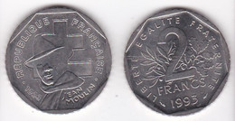 2 Francs Jean Moulin 1993, En Nickel - Gedenkmünzen