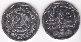 2 Francs René Cassin 1998, Déclaration Universelle Des Droits De L'homme (1948-1998). En Nickel - Commemoratives