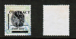 HONG KONG   $40.00 DOLLAR OVERPRINT ON CONTRACT NOTE FISCAL USED (CONDITION AS PER SCAN) (Stamp Scan # 829-5) - Postal Fiscal Stamps
