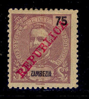 ! ! Zambezia - 1911 D. Carlos 75 R - Af. 62 - MH - Sambesi (Zambezi)