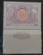 Belgium  BDF - 1902  Bord De Feuille :  Avec Inscriptions Marginales : CF N° 37 **  . Cat.: +1,00€   ATELIER DU TIMBRE - Chemins De Fer