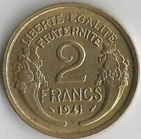 Pièce De Monnaie 2 Francs  Morlon 1941 - 2 Francs