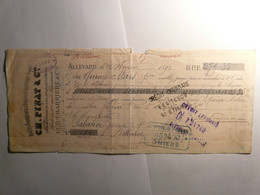 MANDAT LETTRE DE CHANGE CHEQUE - CH. PINAT & CIE - 1892 - SABATIER JEUNE - ALLEVARD - Lettres De Change