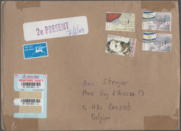 ISRAELE - ISRAEL - 2004 - 4 Stamps - Registered - Medium Envelope - Viaggiata Da Tel Aviv Per Brussels, Belgium - Lettres & Documents