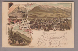 AK CH OW Sarnen "Glückwunsch Zum Neuen Jahr" Litho Künzli #757 Ca. 1900 - Sarnen