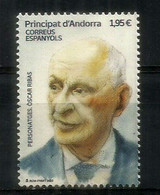 Hommage à Òscar Ribas Reig, Premier Chef Du Gouvernement Andorran 1982. (année 2022)  Neuf **.  AND.ESP - Unused Stamps