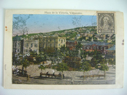 CHILE - POST CARD FROM VALPARAISO , PLAZA DE LA VICTORIA SENT IN 1913 IN THE STATE - Chile