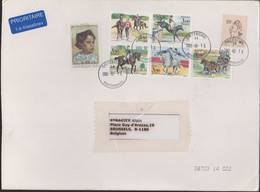SVEZIA - SWEDEN - SVERIGE - 2005 - 7 Stamps (Horses) - Viaggiata Da Goteborg Per Bruxelles, Belgium - Briefe U. Dokumente