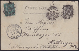 France   .    Y&T   .     Carte Postale  (2 Scans)    .     O      .   Oblitéré - 1876-1898 Sage (Type II)