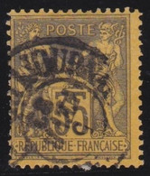 France   .    Y&T   .      93  (2 Scans)      .     O      .   Oblitéré - 1876-1898 Sage (Type II)