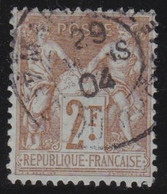 France   .    Y&T   .      105  (2 Scans)       .     O      .   Oblitéré - 1898-1900 Sage (Tipo III)