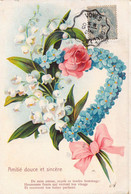CPA FLEURS - Illustration Muguet Rose Et Fleurs Bleues - Dos Non Divisé - Blumen