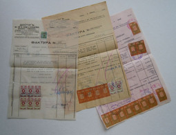 Bulgaria Lot Of 3 Document, Selection Ww2-1940s W/Various Color Fiscal Revenue Stamps, Timbres Fiscaux Bulgarie (38492) - Dienstzegels