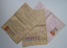 Bulgaria Lot Of 3 Document, Selection Ww2-1940s With Rare Color Fiscal Revenue Stamps, Timbres Fiscaux Bulgarie (38487) - Sellos De Servicio