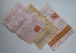 Bulgaria Lot Of 3 Document, Selection Ww2-1940s With Rare Color Fiscal Revenue Stamps, Timbres Fiscaux Bulgarie (38486) - Francobolli Di Servizio