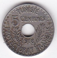 Protectorat Français 5 Centimes 1918 - HA 1337 , Cupro Nickel, Grand Module, Lec# 83 - Túnez
