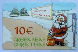 GREECE - Greek Seas Christmas, Amimex Prepaid Card 10 Euro , Used - Noel