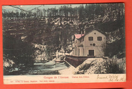 ZSE-05   Les Gorges De L'Areuse Usine Des Clées  Cachet Travers Pour Paris 1908 - Travers