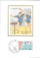 CPA-1974-Edit FDC-CARTE  PHILATELIQUE 1e JOUR-TENNIS De TABLE-50e ANNIVERSAIRE-TBE - Sportsmen