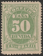 Brazil 1901 Sc J20c Bresil Yt Taxe 20 Postage Due MH* Perf 13 - Impuestos