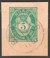 Norway NORGE - Postmark BLAKJER  -  STATIONERY Cut / Horn / 5 Ore / 1891 - Postwaardestukken