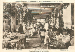 Villennes Sur Seine - Hôtel Restaurant LA PERGOLA - Vue Intérieur De La Pergola - Cpa Pub Publicité - Villennes-sur-Seine