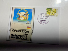 (3 L 37) Asterix (Guernsey Issue Stamp Repro) (Australia Flower Stamp - Germany) - Sonstige