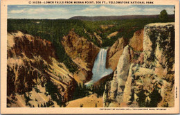 Yellowstone National Park Lower Falls From Moran Point Curteich - USA Nationale Parken