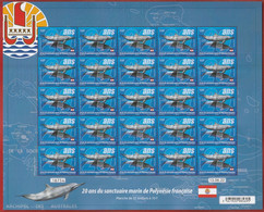 Polynésie Française / Tahiti - Planche De 25 Timbres Neufs à 10 F / 13-06-2022 / Sanctuaire Marin - Ungebraucht