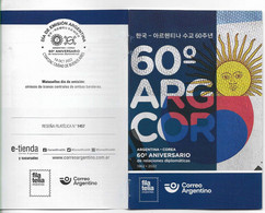 #75158 ARGENTINE,ARGENTINA 2022 KOREA DIPLOMATIC RELATIONS ANIVERSARY FLAGS POST OFFICIAL BROCHURE - Unused Stamps