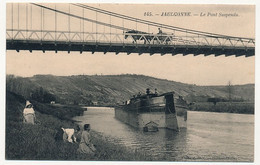 CPA - JAULGONNE (Aisne) - Le Pont Suspendu (Péniche) - Autres & Non Classés