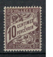 ANDORRE          N°  YVERT TAXE 18  NEUF AVEC CHARNIERE  ( CH 05 / 26 ) - Neufs